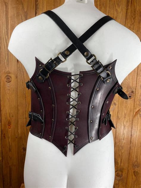 Eyelet Female Leather Warrior Corset Totally Handmade Etsy