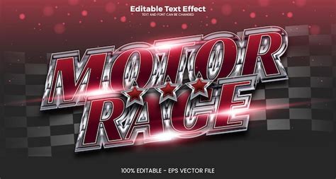 Premium Vector Motor Race Editable Text Effect In Modern Trend Style