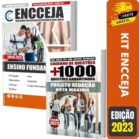 Kit Encceja Apostila Caderno De Testes Nível Fundamental Frete grátis