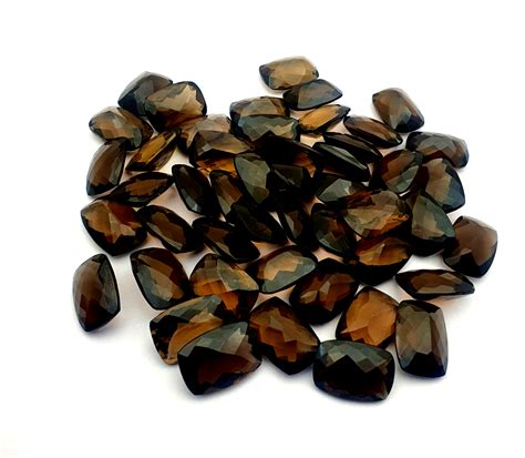 Natural Smoky Quartz Cushion Checker Cut Gemstone Pcs X Mm