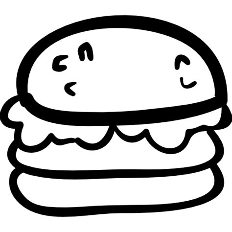 Icono De Hamburguesa Dibujada A Mano