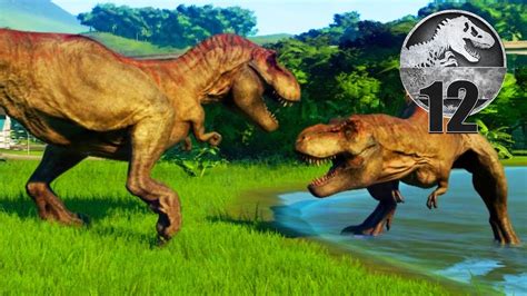 Jurassic World Evolution Part 12 T Rex Fight Youtube