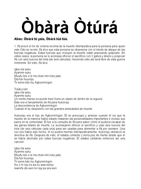 118si Obara Otura Pdf Religión étnica Santeria