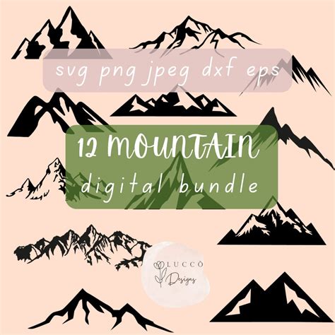 Mountain Bundle Svg Mountain Svg Mountain Silhouette Mountain