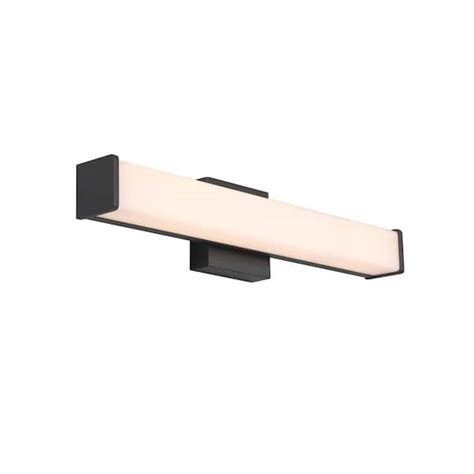 Hampton Bay Astrid 22.5 in. 1-Light Black 5-CCT Integrated LED Bathroom Vanity Light Bar with ...