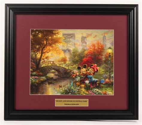 Thomas Kinkade Walt Disney S Mickey Minnie Mouse In Central Park