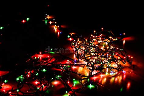 Christmas Lights On Black Background Stock Photo Image Of Warm Relax