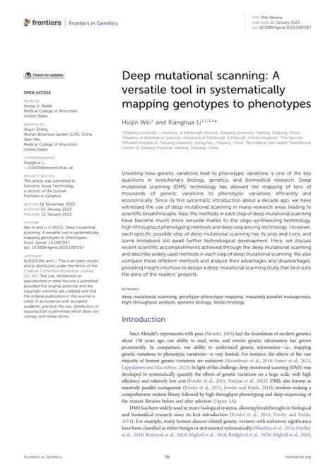 Pdf Deep Mutational Scanning A Versatile Tool In Systematically