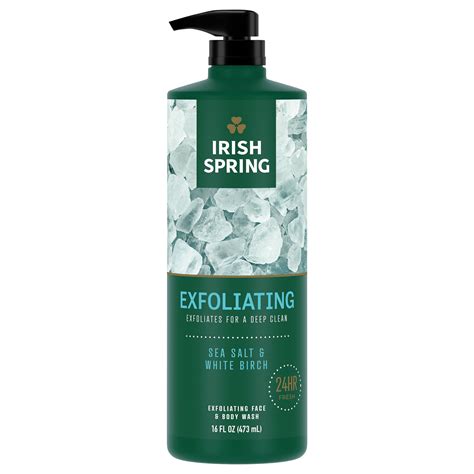 Irish Spring Men S Exfoliating Body Wash Sea Salt White Birch Scent