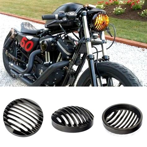 Aluminum Motorcycle Black Headlight Grill Cover For Harley Buy