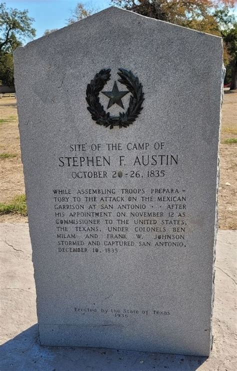 Site Of The Camp Of Stephen F Austin Historical Marker