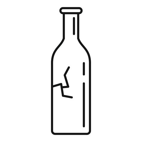 Icono De Botella Medio Rota Estilo De Contorno Vector En Vecteezy