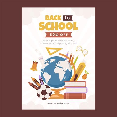 Free Vector Flat Back To School Party Vertical Poster Template