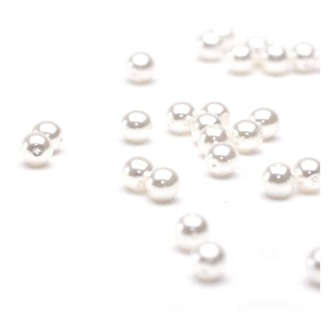 Beads Unlimited White Glass Pearl Beads 4mm 100 Pack Hobbycraft