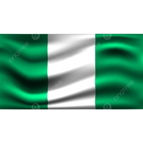 Bandera De Nigeria Ondeando Ilustración 3d PNG dibujos Bandera De