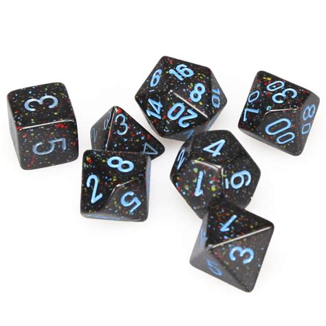 Blue Stars Speckled Polyhedral 7 Die Set Crazy Jackalope Games