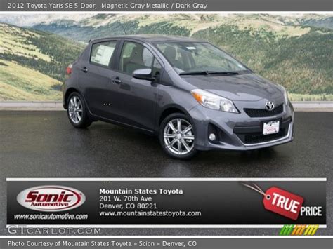 Magnetic Gray Metallic 2012 Toyota Yaris SE 5 Door Dark Gray