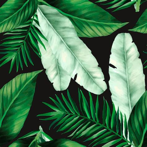 Folhas Tropicais Verdes Elegantes Sem Costura Padr O De Aquarela