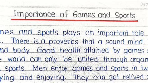 Importance Of Games And Sports Essay Paragraph On Importance Of Games