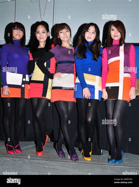 South Korean girl group Wonder Girls at the EMU fashion show during ...