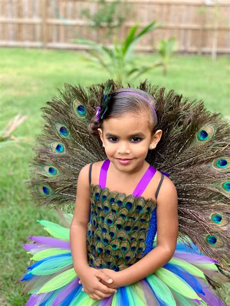 Peacock Pageant Dress Peacock Costume Bird Costume Peacock Feather