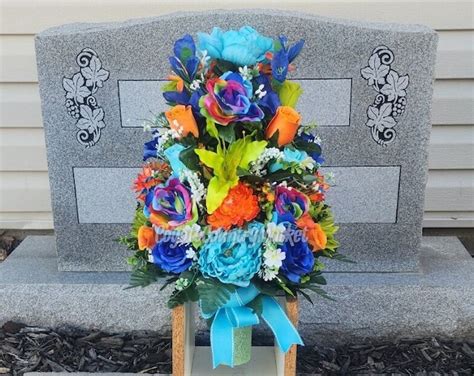 Bright Multi Colors Permanent Cemetery Vase Insert Side Grave Vase Vase