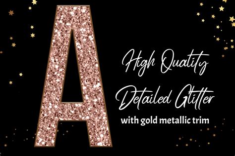 26 Rose Gold Glam Glitter Alphabet Glitter Letters With Gold Etsy