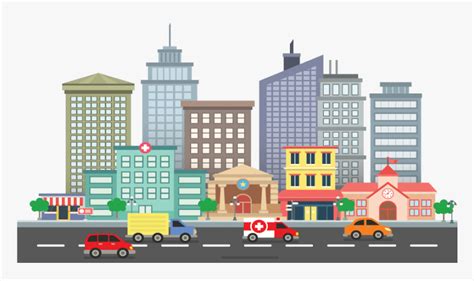 Clip Art Cartoon Cities - Drawing Pictures Of Smart City, HD Png ...