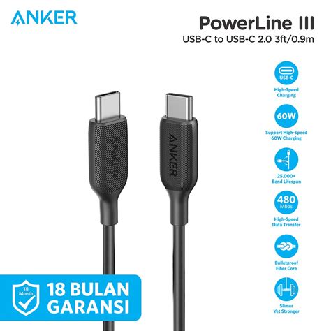 Jual Kabel Charger Anker Powerline Iii Usb C To Usb C Cable Ft Cm