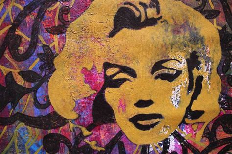 Golden Marilyn Painting By Nasrin Barekat Saatchi Art