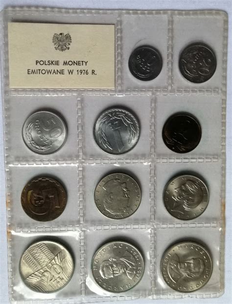 POLSKIE MONETY EMITOWANE W 1976 R SET MENNICZYCH MONET POLISH COINS