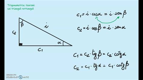 Trigonometria Teoremi Triangoli Rettangoli Con Esercizi Youtube