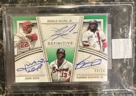 2022 Topps Definitive SOTO GUERRERO JR ACUNA TRIPLE AUTO 03 10 EBay