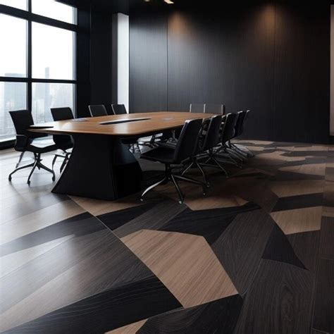 Premium Photo | Black conference room conference table office interior