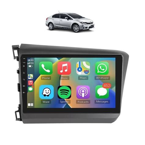 Kit Multimídia Civic LXS LXL LXR G9 12 14 9 Pol CarPlay AndroidAuto