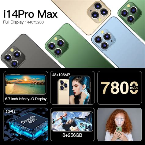 Drop Shipping New Trends I14 Pro Max 5g 6 7 Inch Original New Mobile