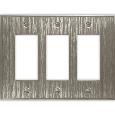 Hampton Bay Pearson Twill 3 Gang Decor Wall Plate Brushed Nickel