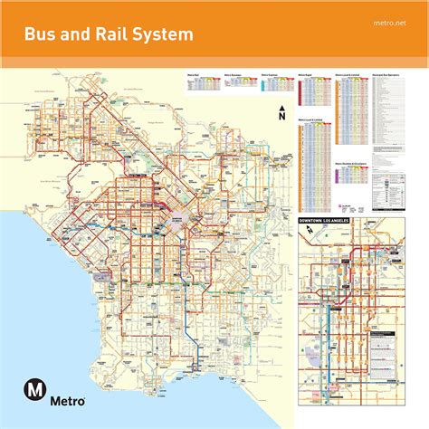 Los Angeles bus lines map - Los Angeles bus system map (California - USA)