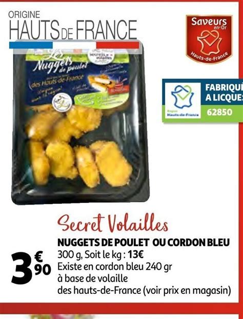 Promo Nuggets De Poulet Ou Cordon Bleu Chez Auchan