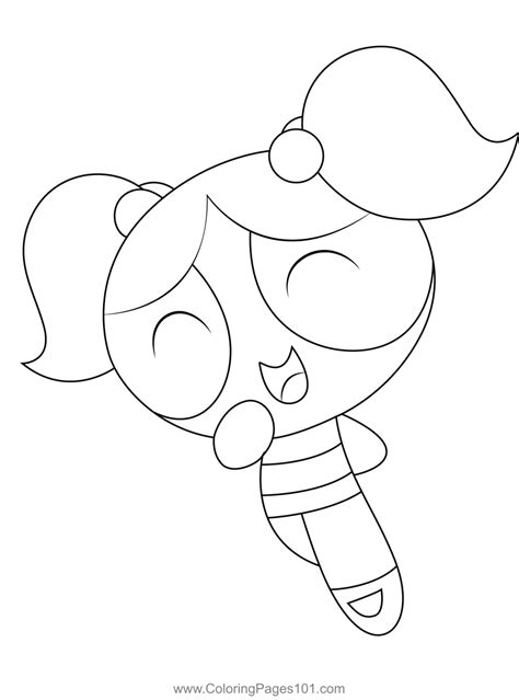 Pretty Powerpuff Girls Bubbles Coloring Page Printable NBKomputer