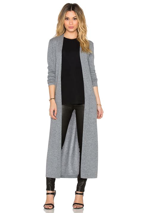 Theory Torina Long Cardigan In Heather Grey Revolve