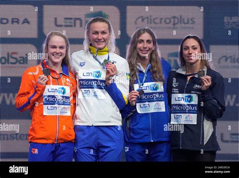 Winner Sarah Sjoestroem Of Sweden Second Left Silver Medal Maaike De