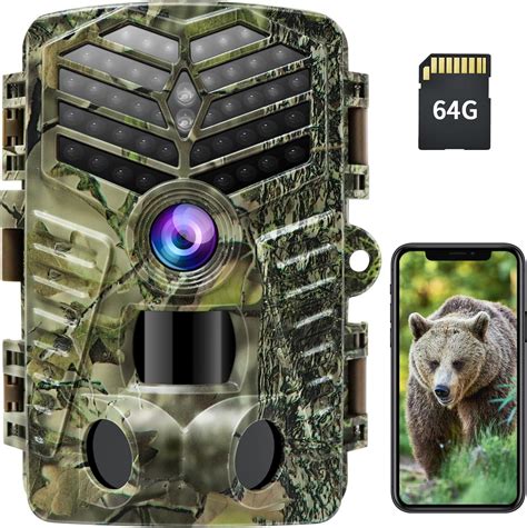 Xtu Trail Camera Wifi Bluetooth K Mp Game Camera Wildlife With