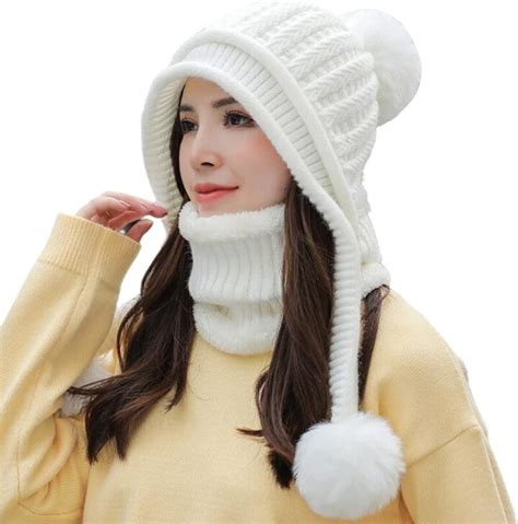 HUAMULAN Women Winter Beanie Hat Peruvian Circle Scarf Set Ski Ear