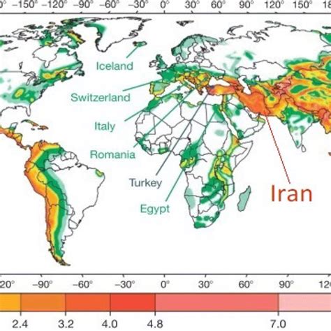 Global Seismic Hazard Map Gshap 2009 Download Scientific Diagram