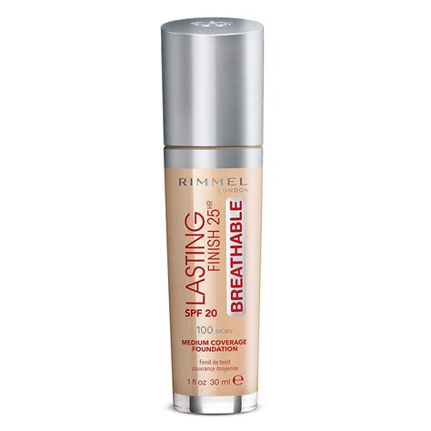 Rimmel London Lasting Finish Breathable Foundation, SPF 20, 100 Ivory ...