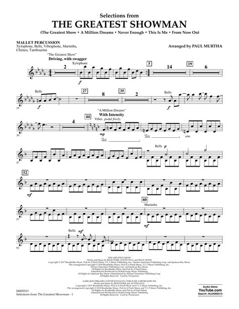 Selections From The Greatest Showman Arr Paul Murtha Mallet Percussion By Pasek And Paul