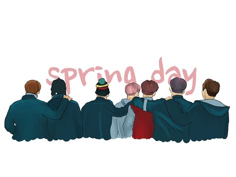 Bts Spring Day Fanart Redbubble Bts Spring Day Spring Day Fan Art