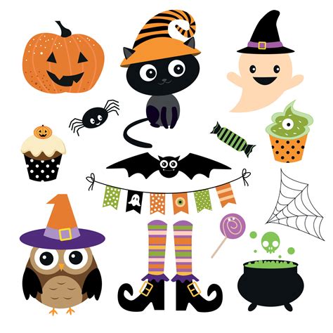 Vector Halloween icons isolated collection 20308465 Vector Art at Vecteezy