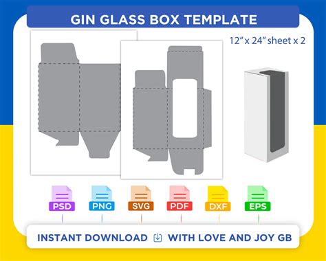 Glass Box Template Svg Png Dxf Eps Pdf Label Wrapper Etsy Uk